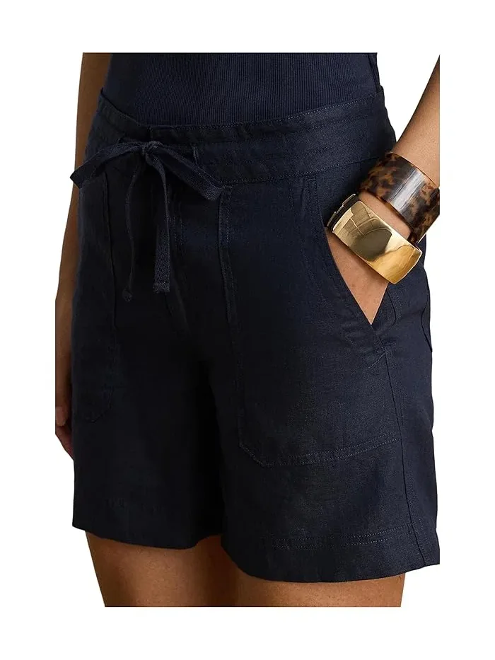 Шорты широкие на завязках Linen Wide-Leg Drawcord Shorts Lauren Ralph Lauren — 4