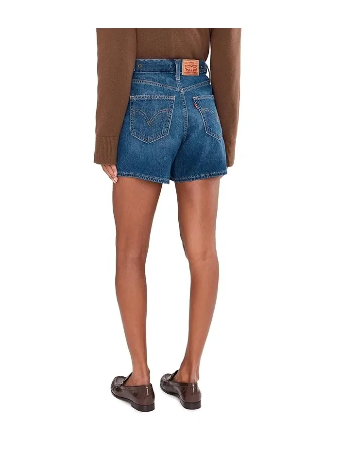 Шорты джинсовые с высокой талией Cinch Mid-thigh Levi's Womens, First or Last No DP — 4