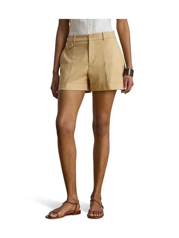 Шорты высокие с защипами Pleated Double-Faced Cotton Lauren Ralph Lauren — 1