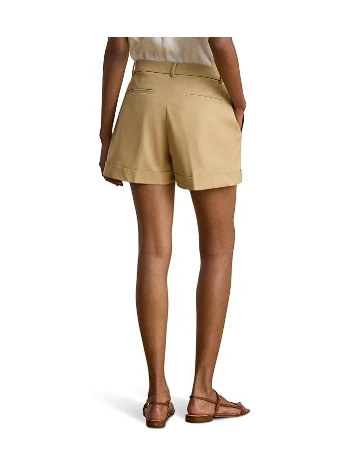 Шорты высокие с защипами Pleated Double-Faced Cotton Lauren Ralph Lauren — 3