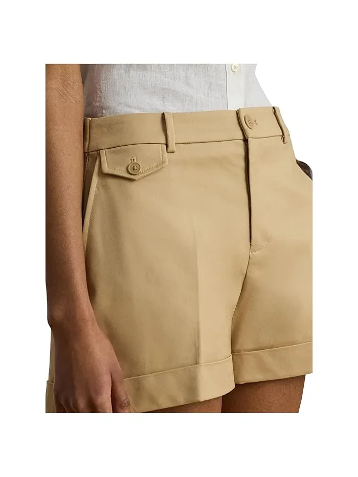Шорты высокие с защипами Pleated Double-Faced Cotton Lauren Ralph Lauren — 4