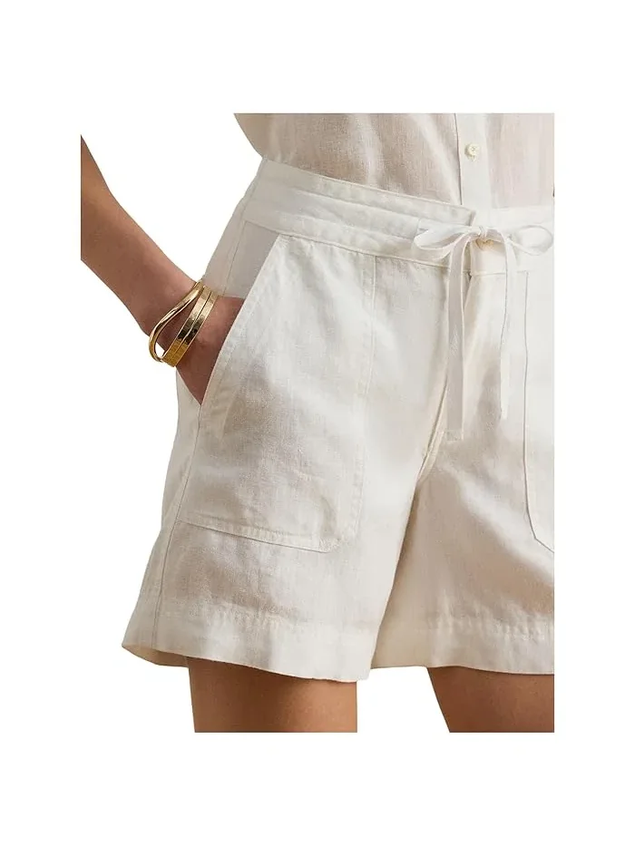 Шорты широкие с завязками Linen Wide-Leg Drawcord Shorts Lauren Ralph Lauren — 5