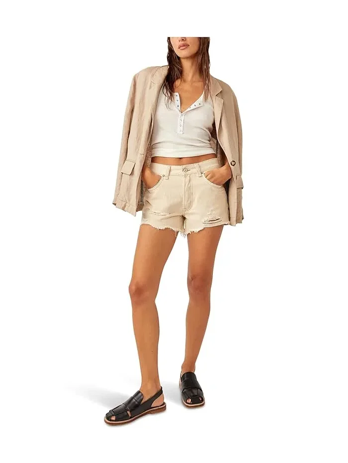 Шорты джинсовые Now Or Never Free People, Oat Latte — 2