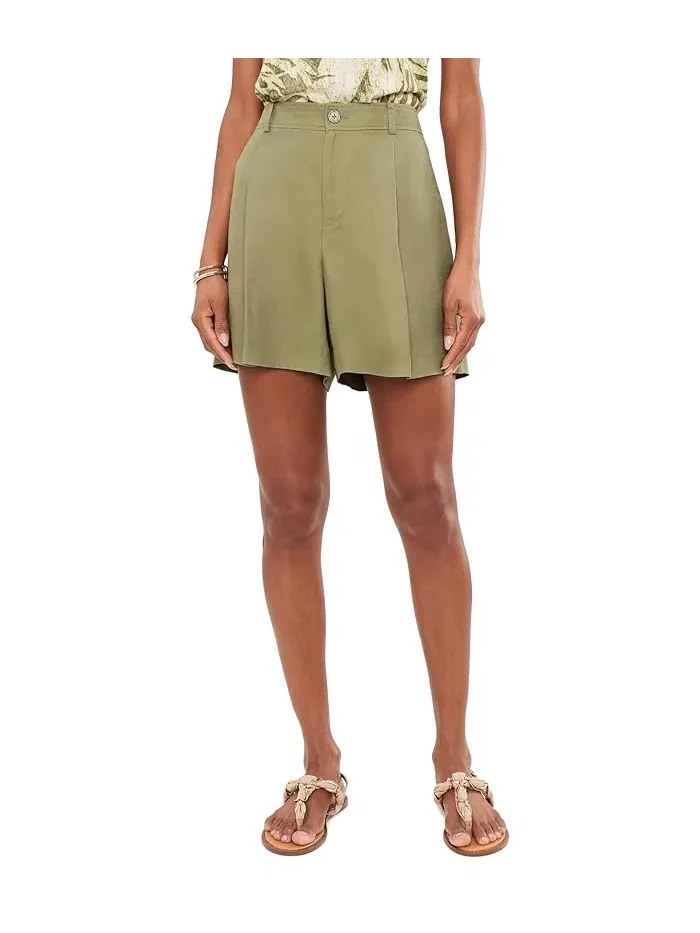 Шорты плиссированные из льняной смеси Pleated Linen-Blend Twill Shorts Lauren Ralph Lauren — 1
