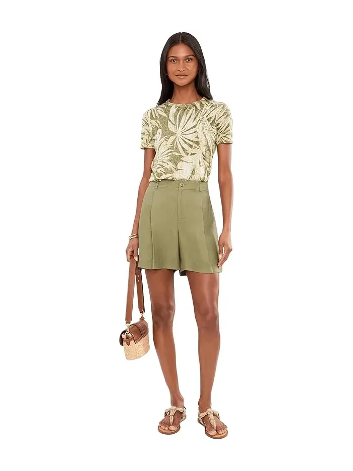 Шорты плиссированные из льняной смеси Pleated Linen-Blend Twill Shorts Lauren Ralph Lauren — 2