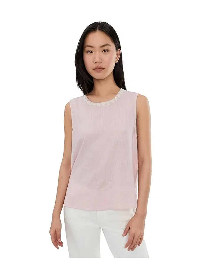Блуза без рукавов с круглым вырезом Sleeveless Crew Neck Blouse Vince Camuto — 1