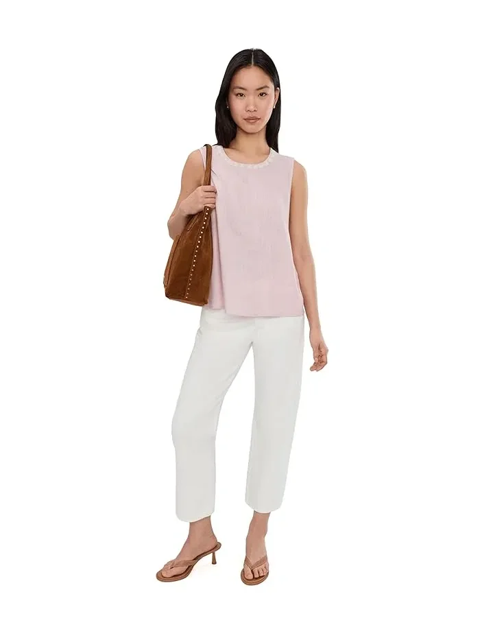 Блуза без рукавов с круглым вырезом Sleeveless Crew Neck Blouse Vince Camuto — 2