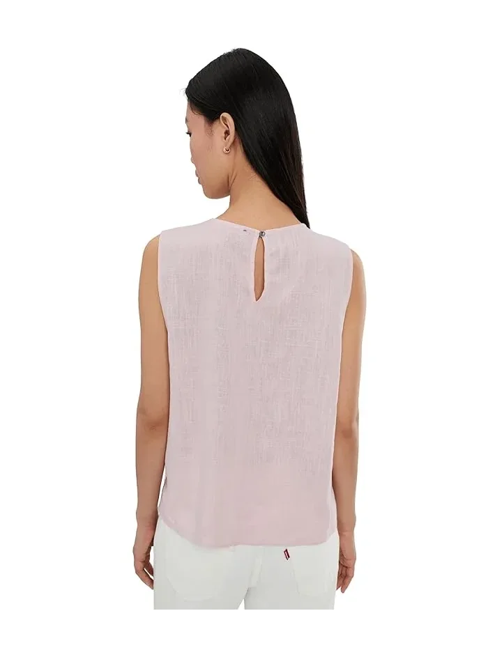 Блуза без рукавов с круглым вырезом Sleeveless Crew Neck Blouse Vince Camuto — 4