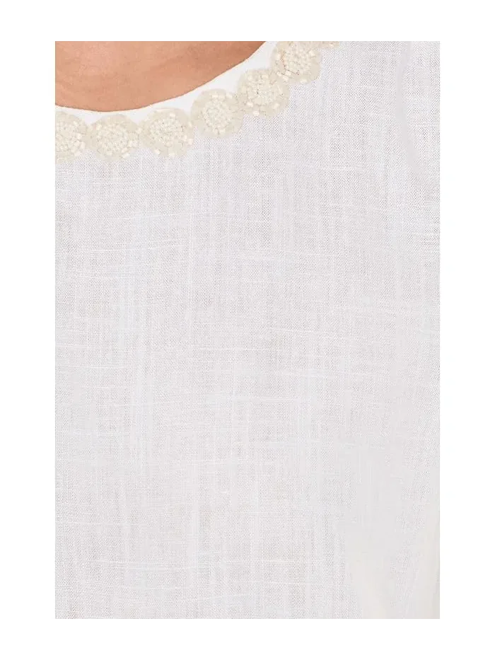 Блуза без рукавов с круглым вырезом Vince Camuto — 5