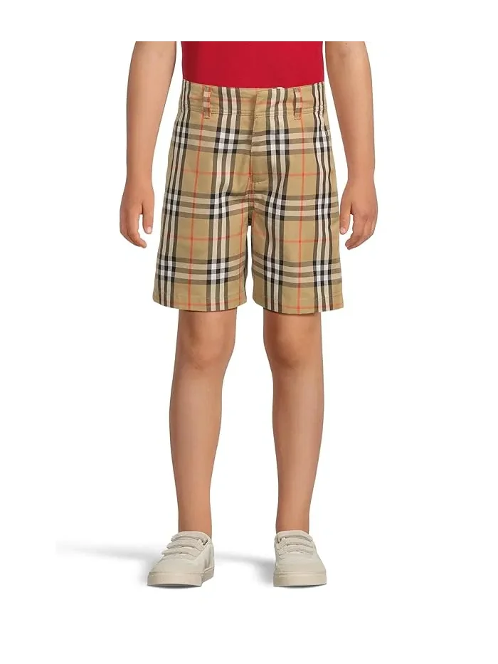 Шорты Oscar Check хлопок Burberry Kids — бежевый