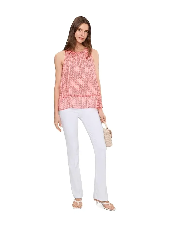 Блуза с запахом принт Halter Neck Shell With Peplum Vince Camuto — 2