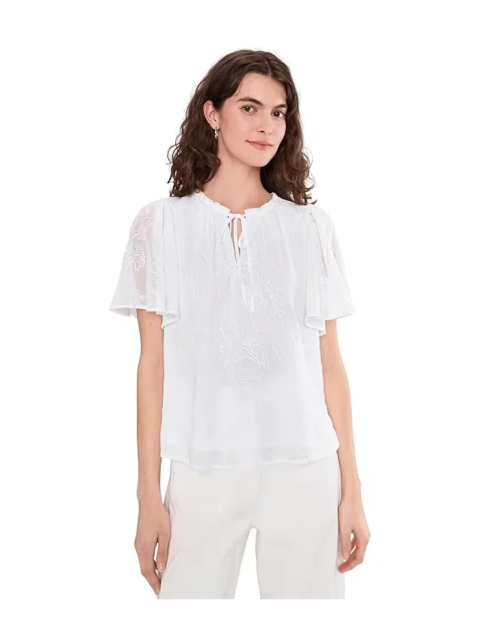 Блуза с галстуком и рукавами-воланами Vince Camuto — 1