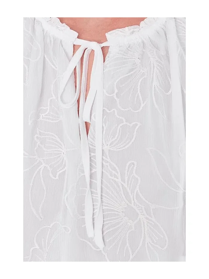 Блуза с галстуком и рукавами-воланами Vince Camuto — 5