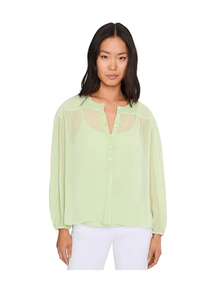 Блуза с полу-планкой собранная кокетка Vince Camuto — 1