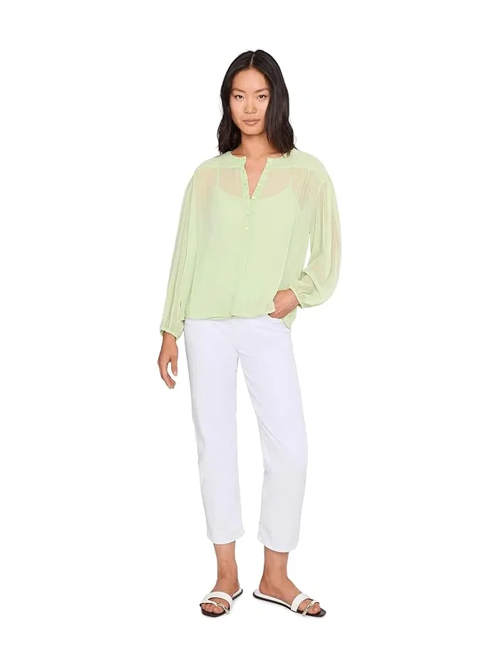 Блуза с полу-планкой собранная кокетка Vince Camuto — 2