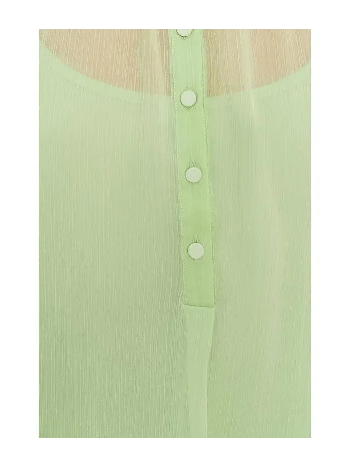 Блуза с полу-планкой собранная кокетка Vince Camuto — 5