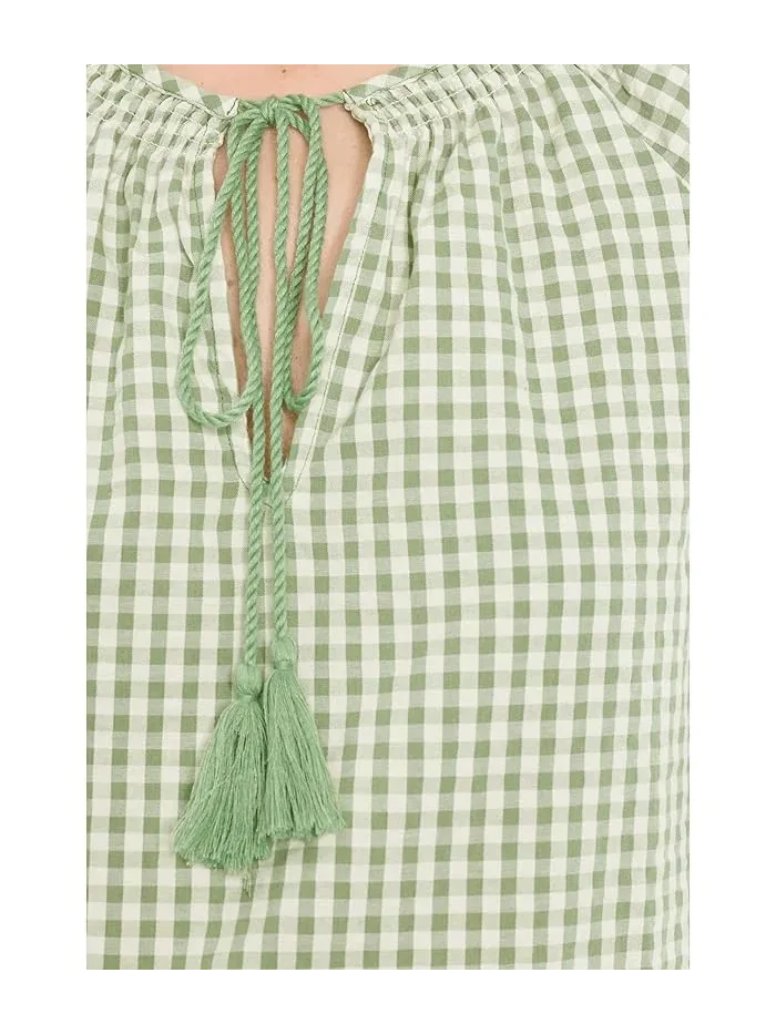 Блуза с галстуком и рукавами-крестьянка принт Vince Camuto — 5