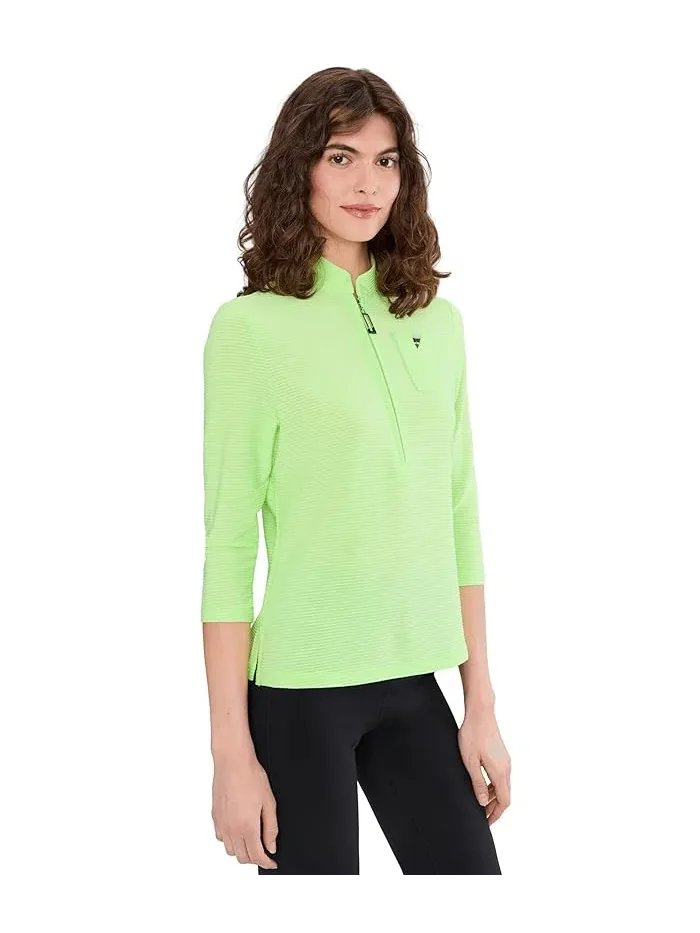 Блуза с коротким воротником-стойкой Ottoman 3/4 Sleeve Top Jamie Sadock — 1