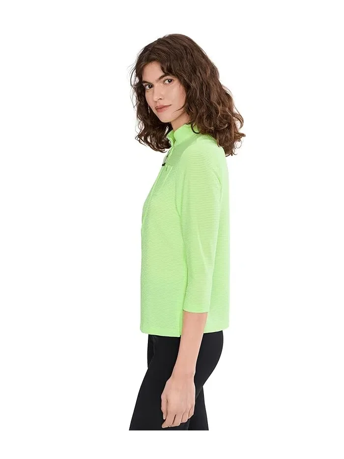 Блуза с коротким воротником-стойкой Ottoman 3/4 Sleeve Top Jamie Sadock — 3