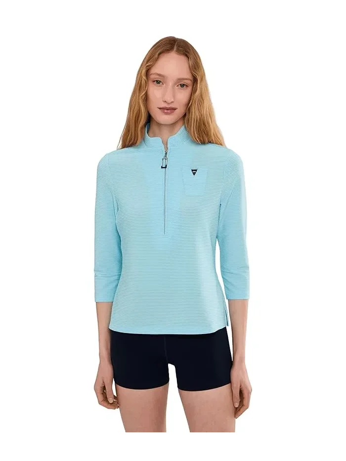 Блуза с воротником-стойкой Ottoman 3/4 Sleeve Top Jamie Sadock — 1