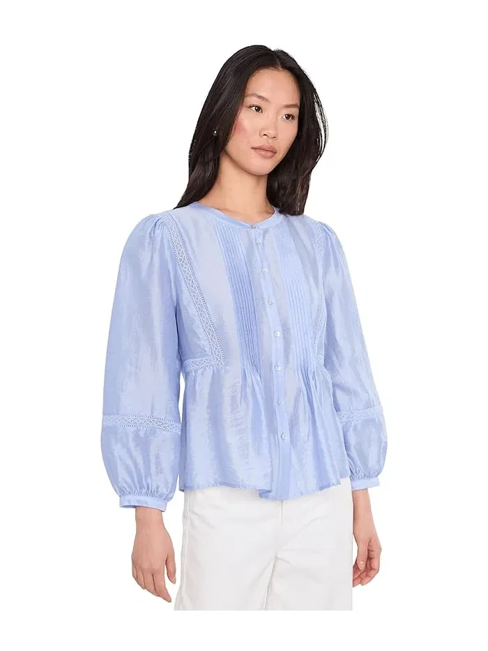 Блуза с плиссированным передом Crew Neck With Pleated Front Vince Camuto — 1