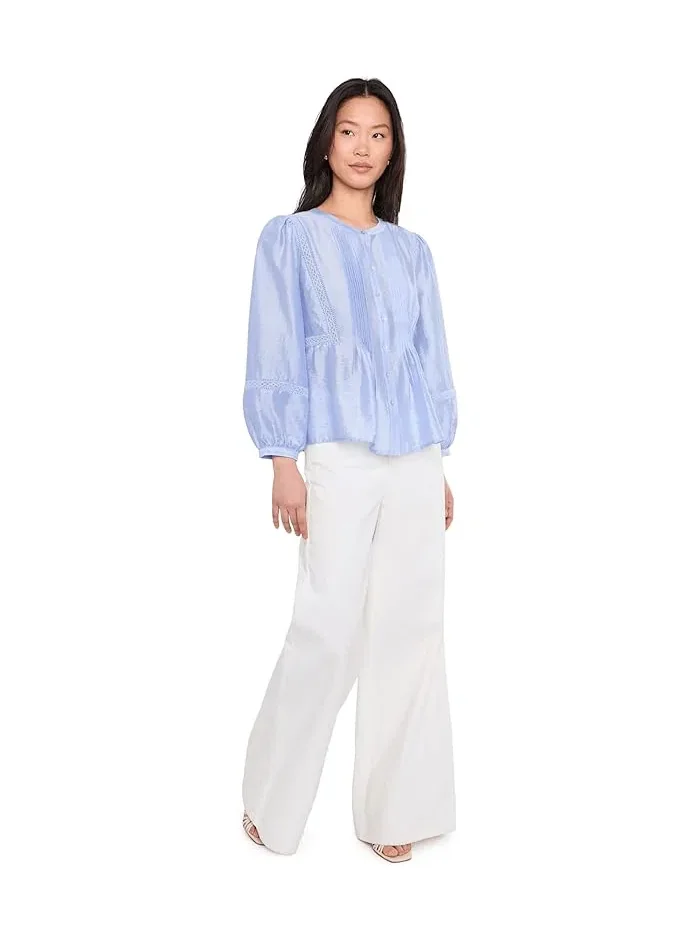 Блуза с плиссированным передом Crew Neck With Pleated Front Vince Camuto — 2