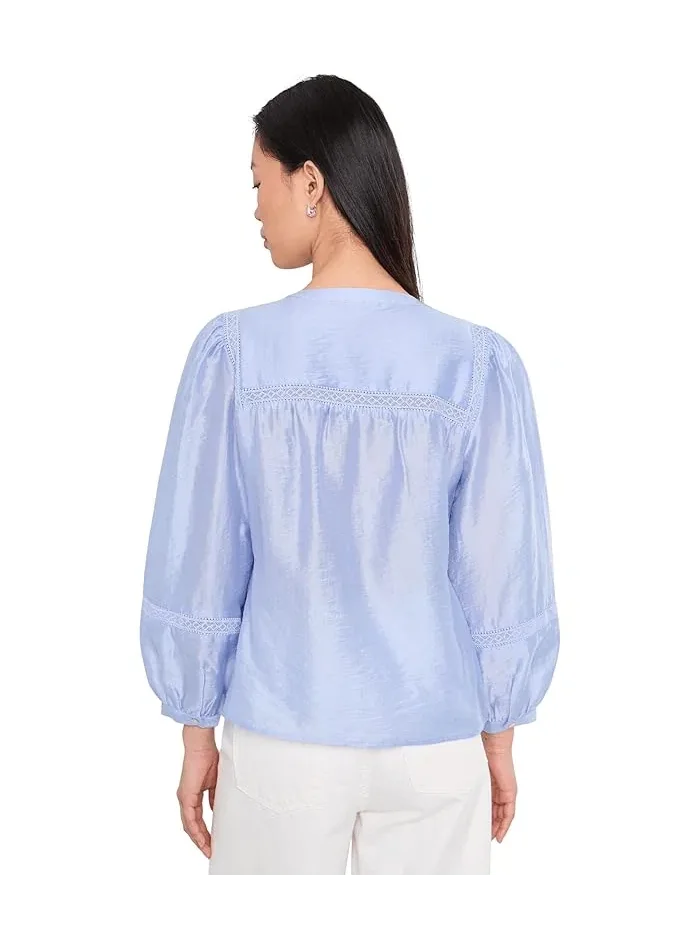 Блуза с плиссированным передом Crew Neck With Pleated Front Vince Camuto — 4