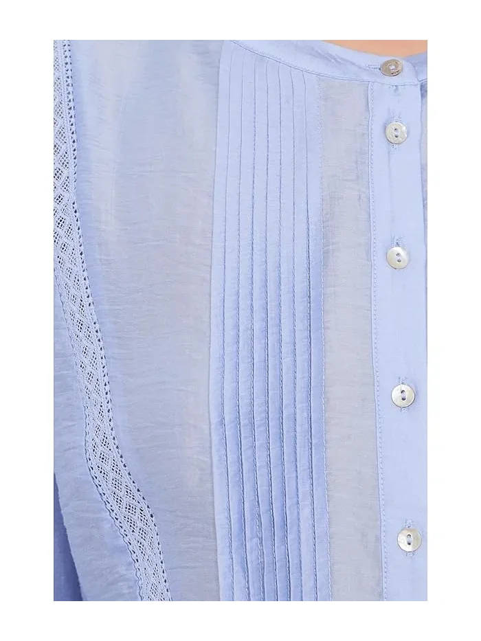 Блуза с плиссированным передом Crew Neck With Pleated Front Vince Camuto — 5