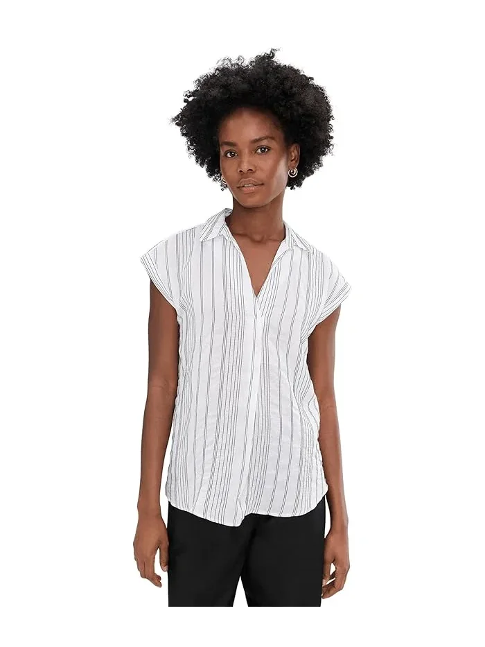 Блуза с воротником короткий рукав Relaxed Collar Short Sleeve Blouse Vince Camuto — 1
