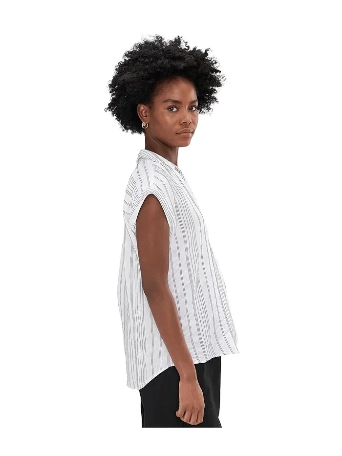 Блуза с воротником короткий рукав Relaxed Collar Short Sleeve Blouse Vince Camuto — 3