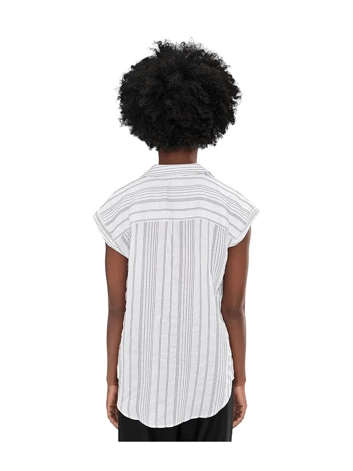 Блуза с воротником короткий рукав Relaxed Collar Short Sleeve Blouse Vince Camuto — 4