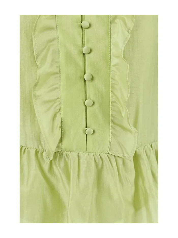 Блуза с V-образным вырезом рюшами и пеплумом Vince Camuto — 5