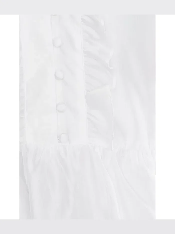 Топ V-neck Double Ruffle Buttondown Vince Camuto — изображение 5 из 5, белый