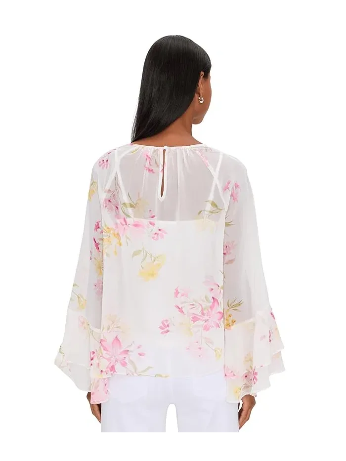 Блуза с воланами на рукавах Double Ruffle Sleeve Vince Camuto — 4