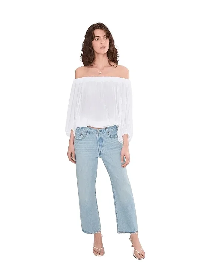Блуза с открытыми плечами плиссированная Off The Shoulder Pleated Vince Camuto — 2
