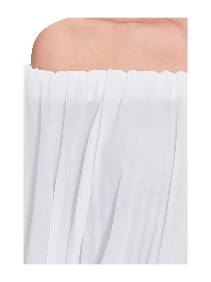 Блуза с открытыми плечами плиссированная Off The Shoulder Pleated Vince Camuto — 5