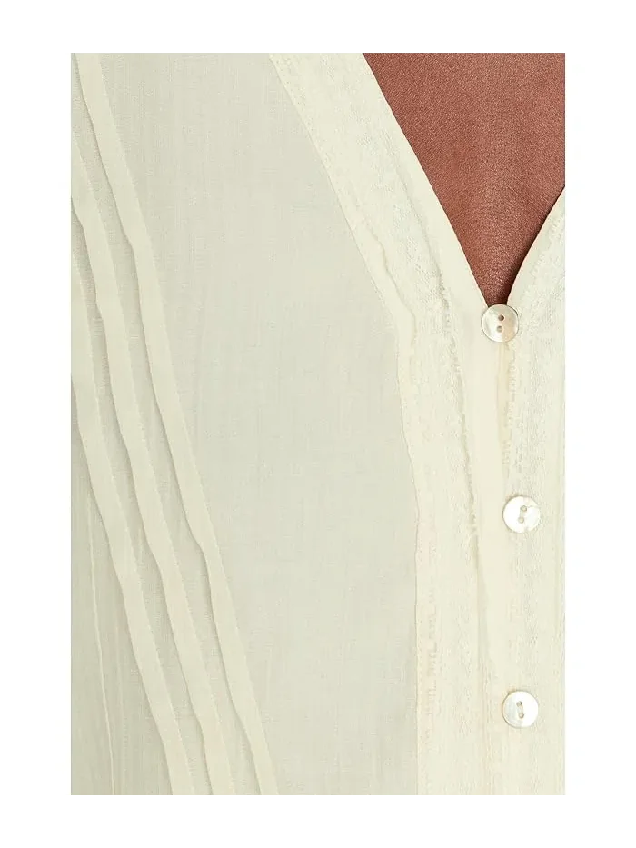 Блузка с кружевной отделкой Lace Trim Shell Vince Camuto — 5