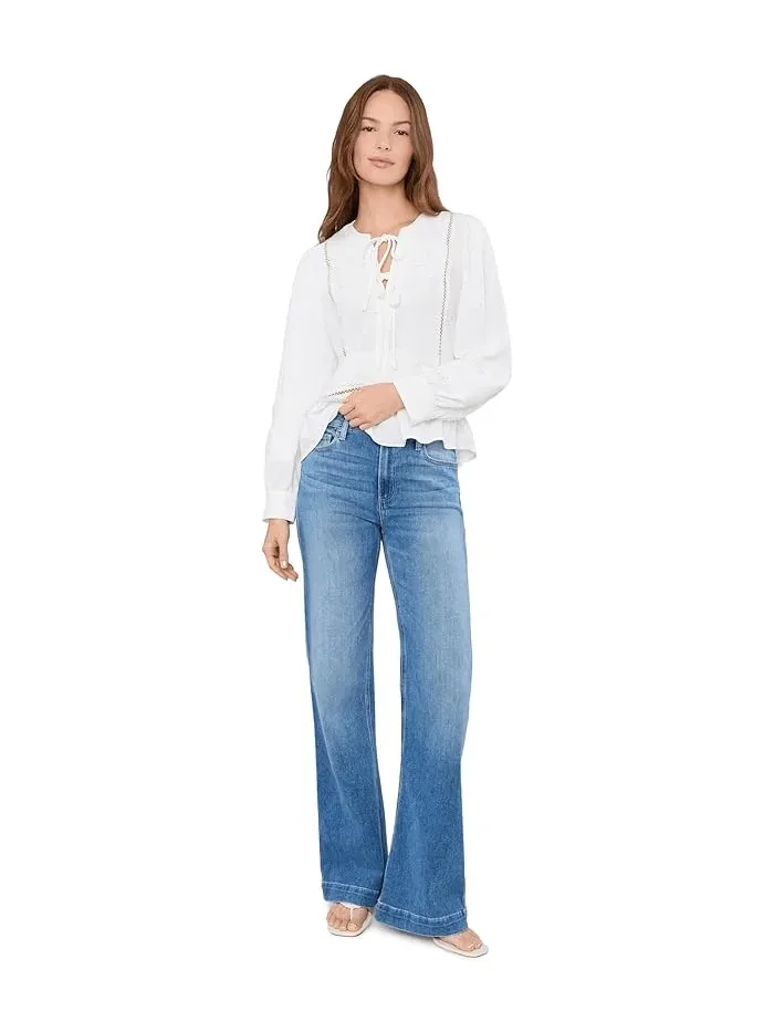 Блуза с кружевной кокеткой и завязками Vince Camuto — 2