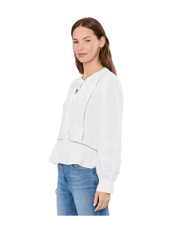 Блуза с кружевной кокеткой и завязками Vince Camuto — 3