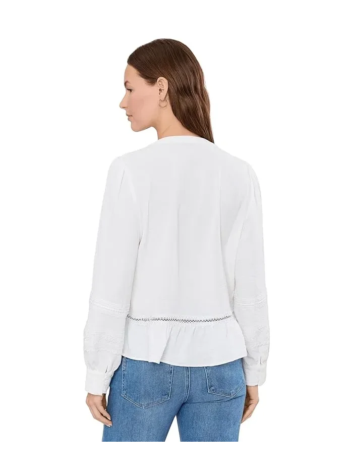 Блуза с кружевной кокеткой и завязками Vince Camuto — 4