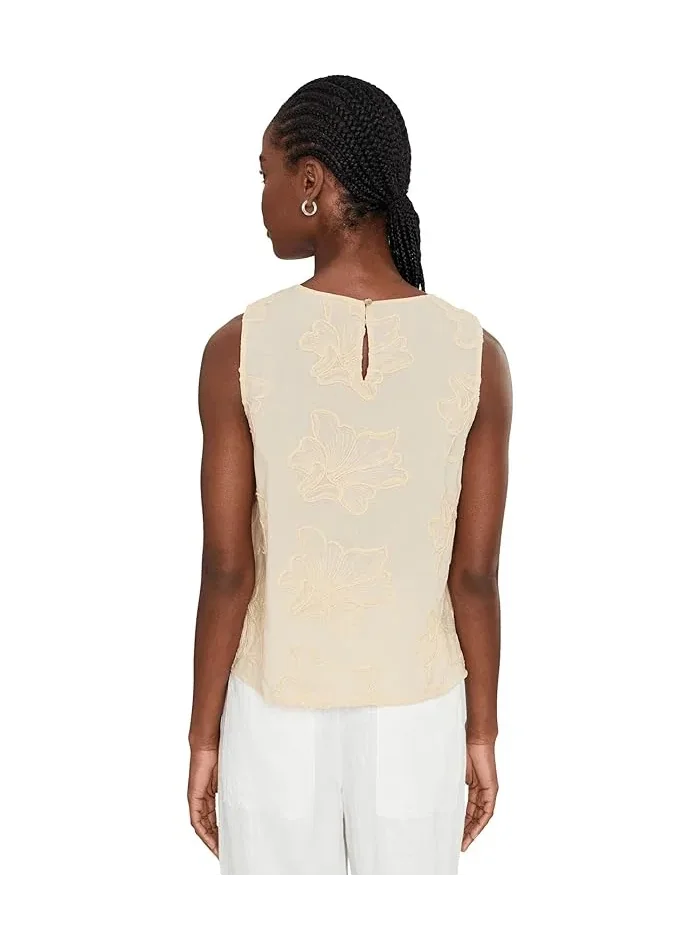 Блуза с цветочной вышивкой Boxy Tank Blouse Vince Camuto — 4