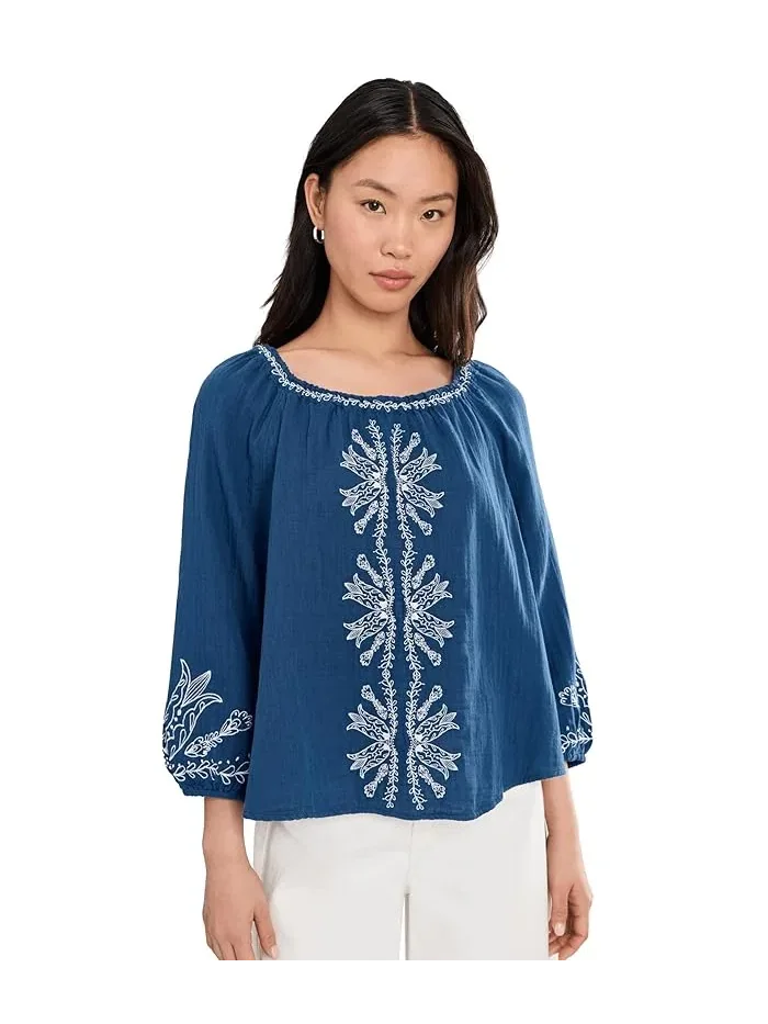 Блуза с вышивкой Petite 3/4 Sleeve Woven Top Liverpool Los Angeles — 1