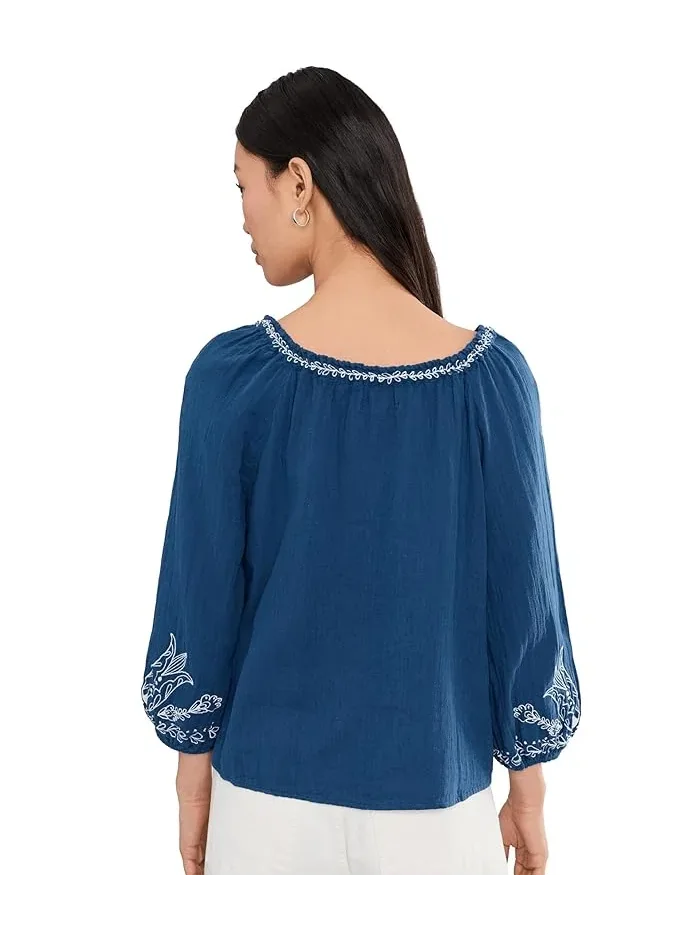 Блуза с вышивкой Petite 3/4 Sleeve Woven Top Liverpool Los Angeles — 4