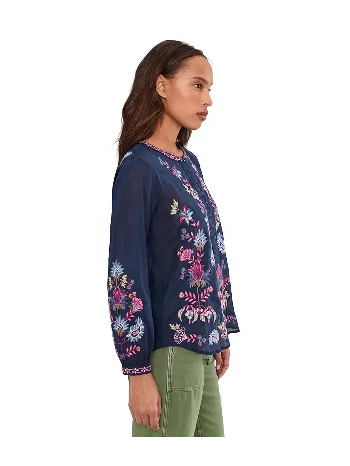 Блуза с цветочным принтом Field Henley Blouse - Kesia Johnny Was — 3