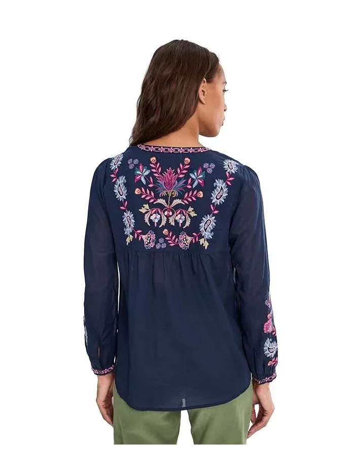 Блуза с цветочным принтом Field Henley Blouse - Kesia Johnny Was — 4