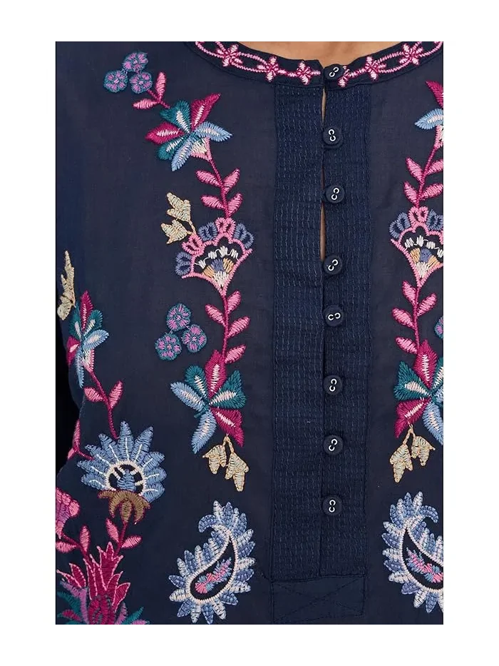 Блуза с цветочным принтом Field Henley Blouse - Kesia Johnny Was — 5