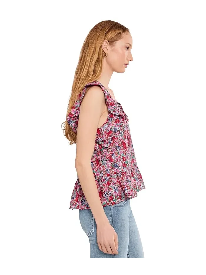 Блуза с воланами цветочный принт Petite Flutter Sleeve Peplum Woven Top with Ties Liverpool Los Angeles — 3