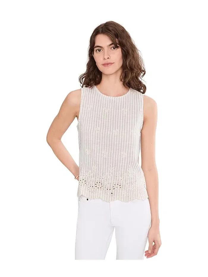 Блуза с вышивкой Sleeveless Crewneck Vince Camuto — 1