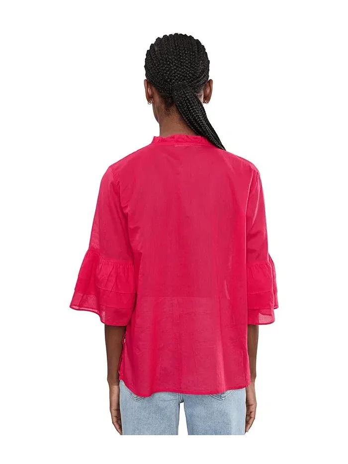 Блуза с воланами и вышивкой Ruffle Sleeve Blouse Soline Johnny Was — 4
