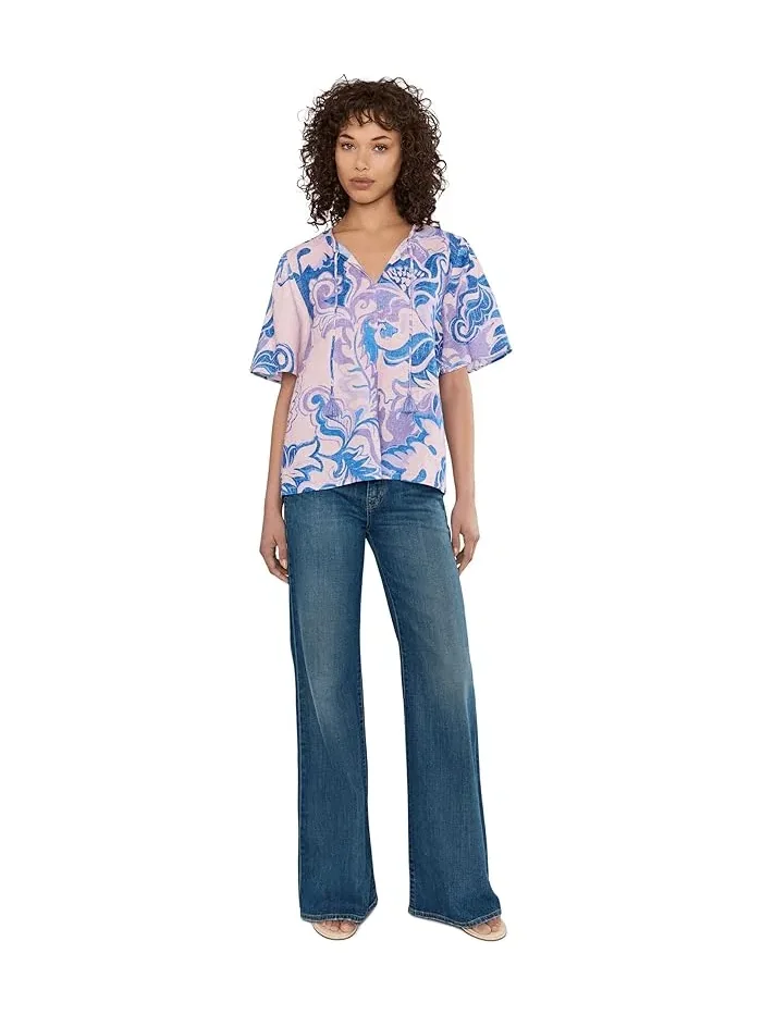 Блуза с цветочным принтом Ruffle Sleeve Field Blouse Johnny Was, Ravena — 2